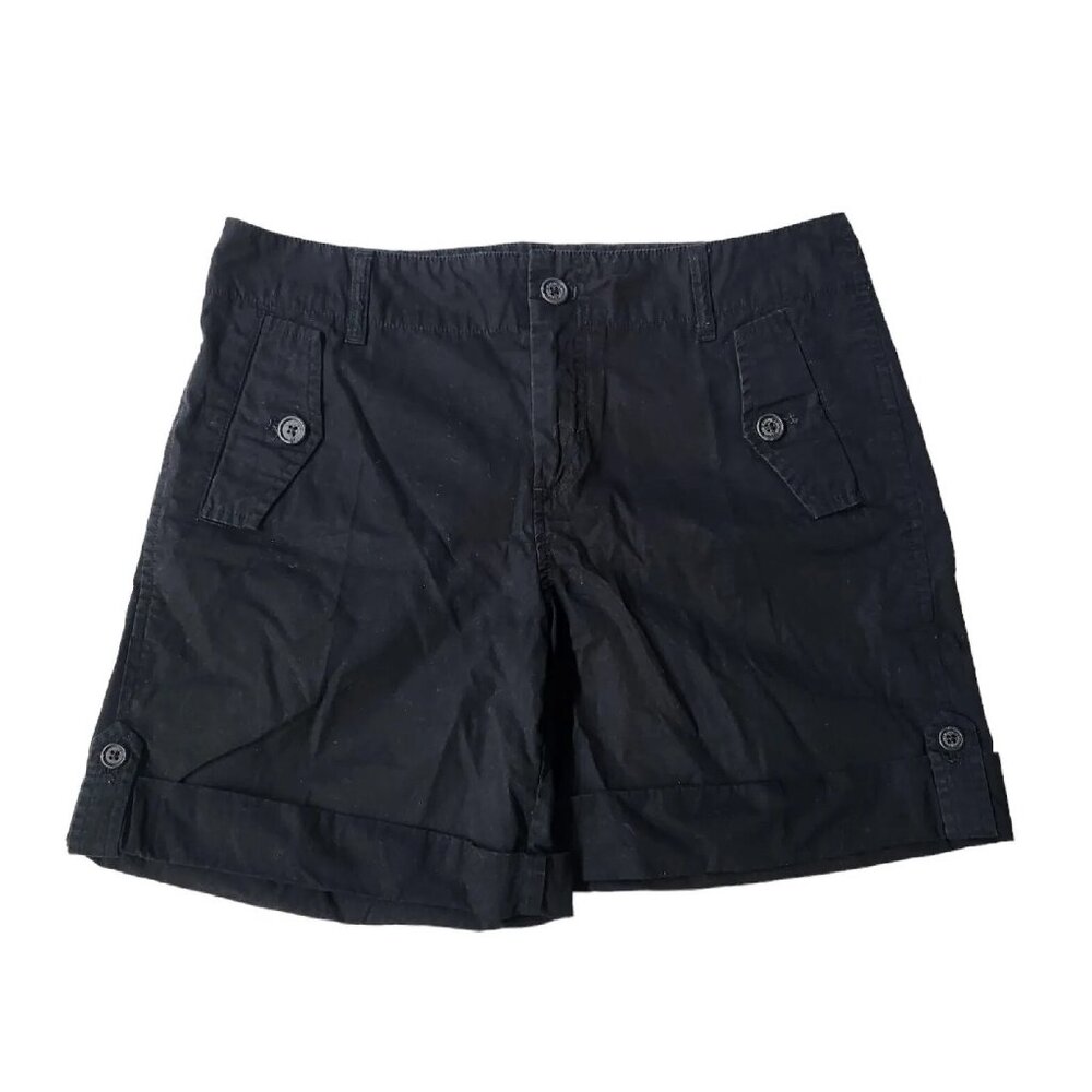 Lauren Ralph Lauren Shorts Womens 8P Petite Flat Front Stretch Cotton Black